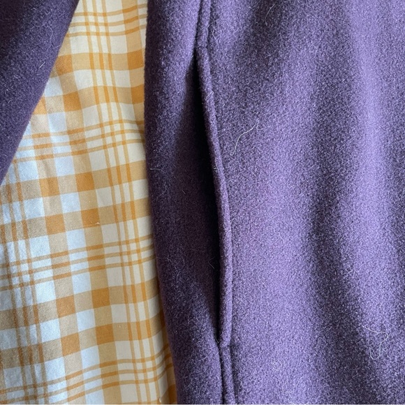 Larry Levine Women’s Sport Purple Wool Long Jacket - Picture 8 of 14